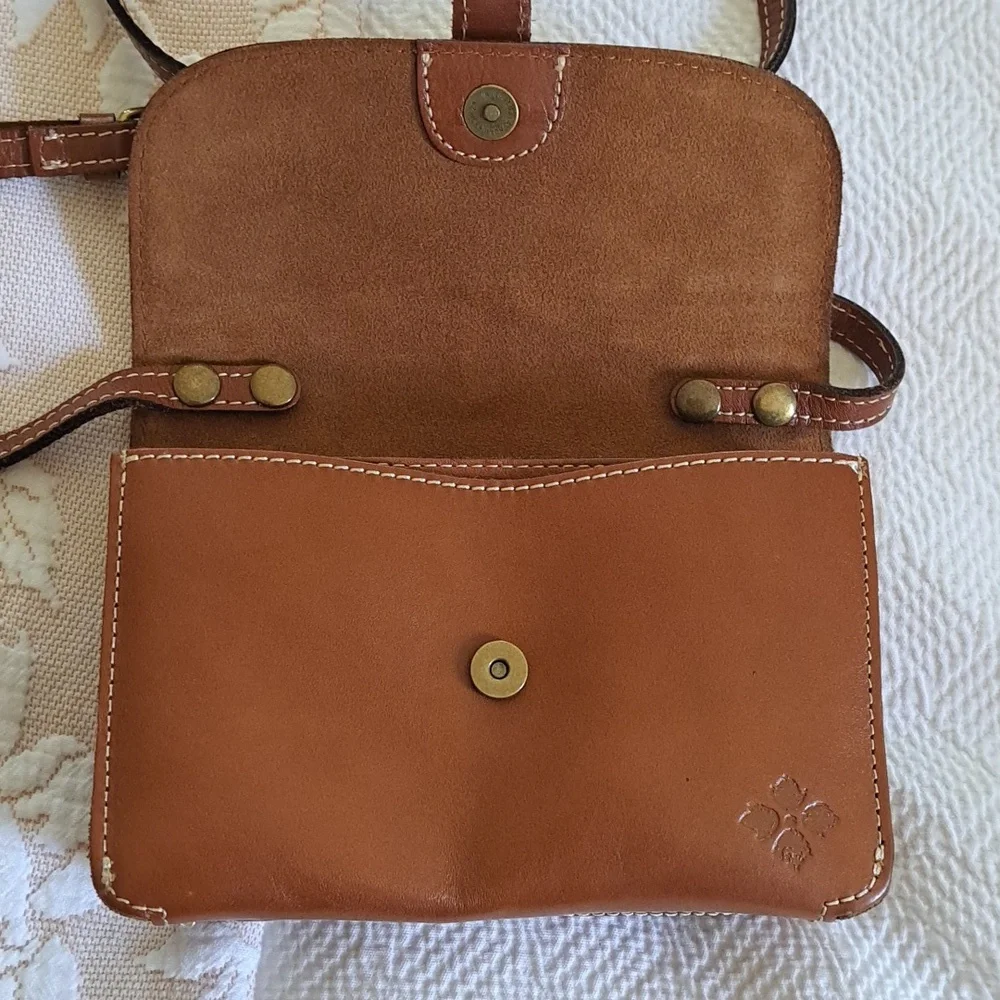 PATRICIA NASH Womens Torri Brown Leather Heritage‎ Collection Crossbody/Clutch